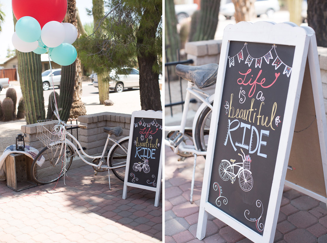 A Bicycle Themed Baby Shower in Red and Turquoise