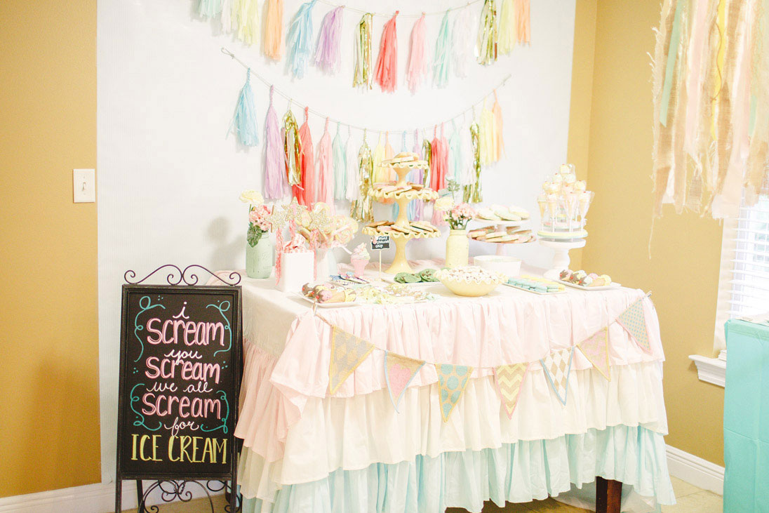 A Pretty Ice Cream Themed Party in Pastels