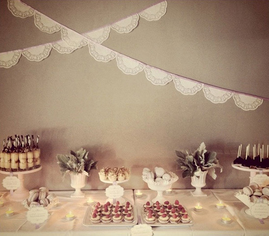 Lilac, Gray, and Pink Baptism Reception
