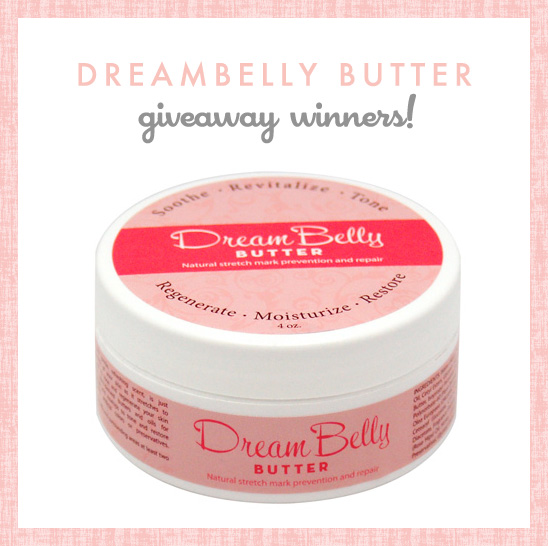 DreamBelly Butter Giveaway Winners