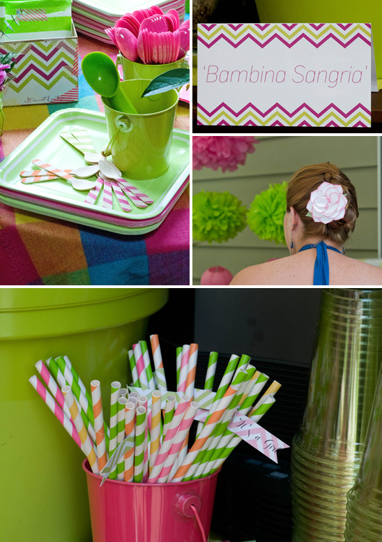 Baby shower in neon brights