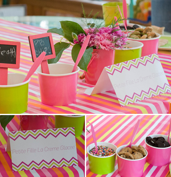 Baby shower ice cream bar