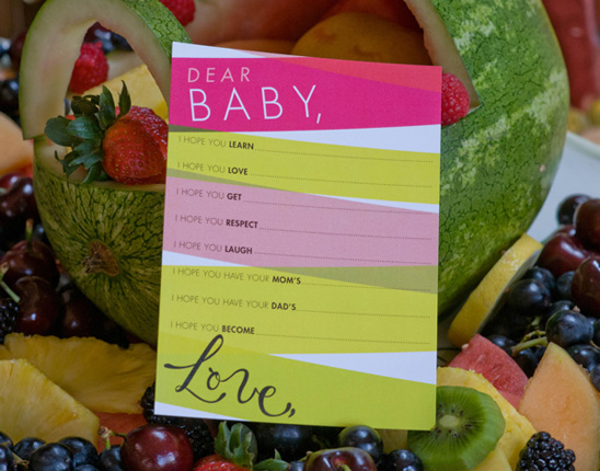 Hopes for baby card in neon