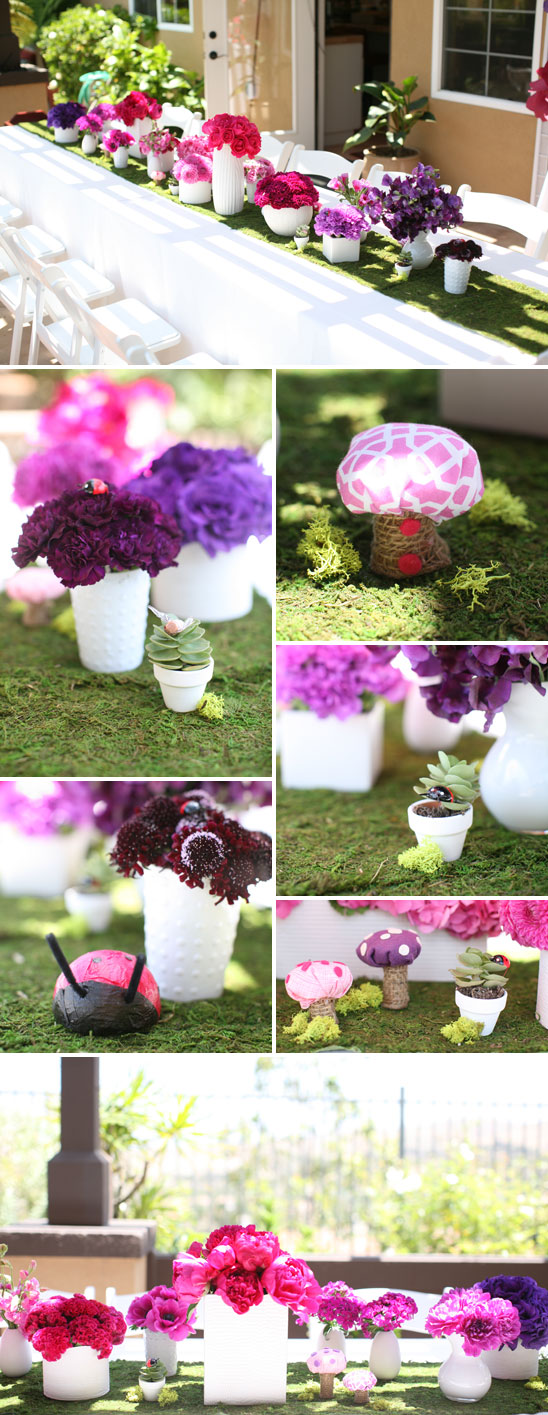 bug themed birthday party table decor