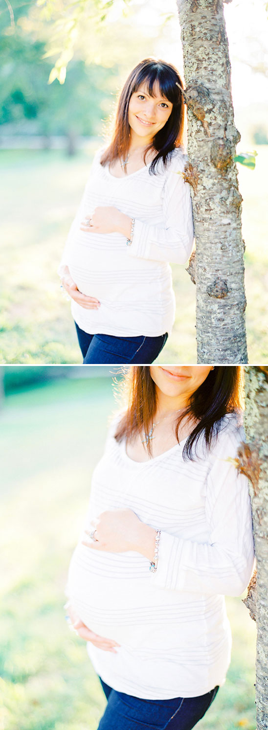 Maternity photos captured at the same spot where her husband proposed