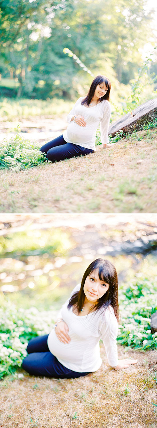 Maternity photos captured at the same spot where her husband proposed