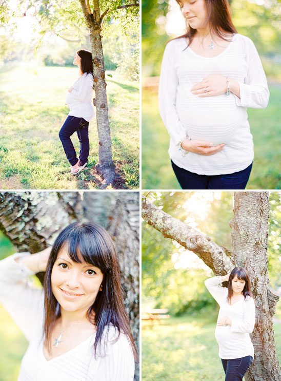 Maternity photos captured at the same spot where her husband proposed