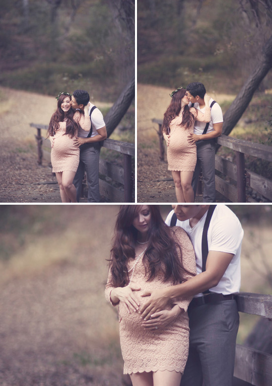 Romantic maternity photos with a vintage feel
