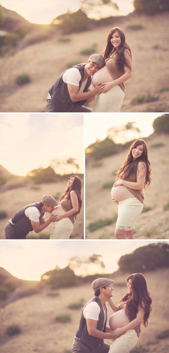 Romantic maternity photos with a vintage feel