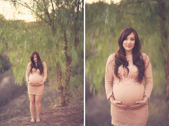 Romantic maternity photos with a vintage feel