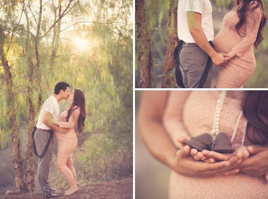 Romantic maternity photos with a vintage feel