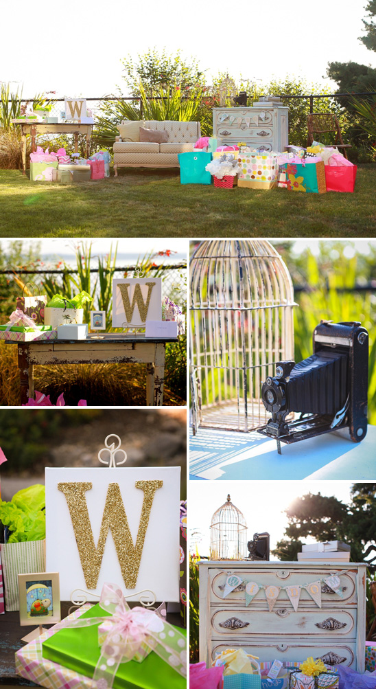Beautiful Outdoor Baby Shower in Mint, Pink, and Gold