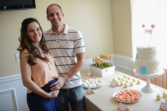 Pretty Aqua and Coral Baby Shower