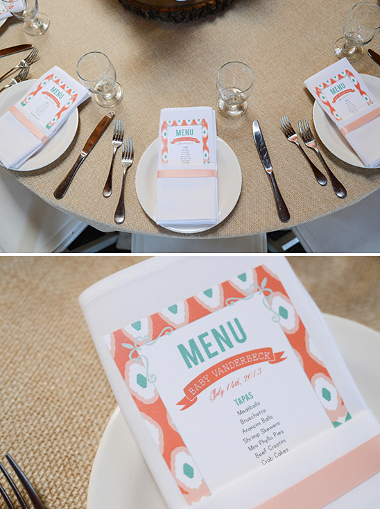Pretty Aqua and Coral Baby Shower