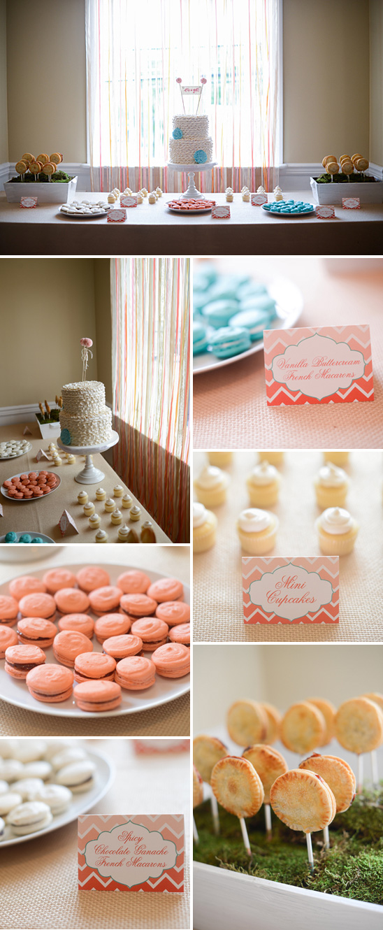 Pretty Aqua and Coral Baby Shower