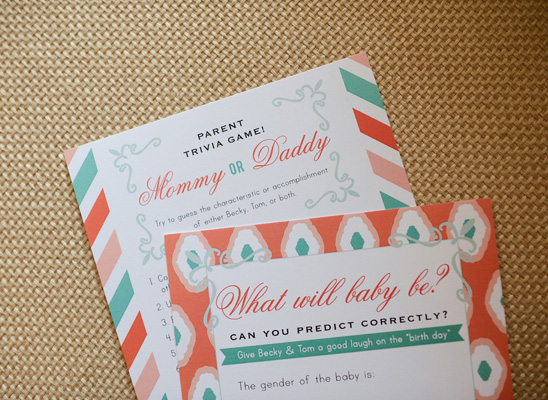 Pretty Aqua and Coral Baby Shower