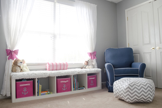 Pink and Navy Nautical Nursery