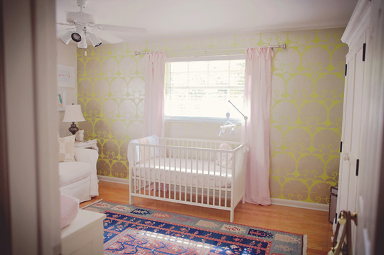 Beautiful nursery with a vintage French look photographed by Tara Tomlinson Photography