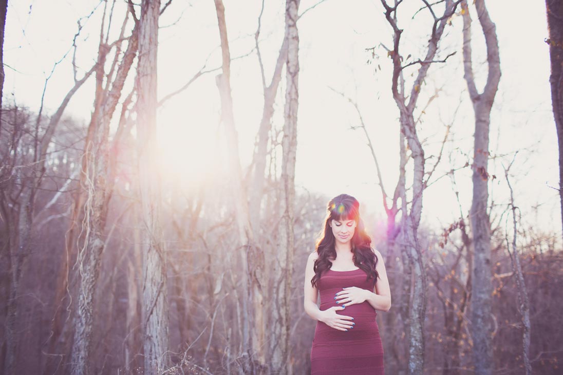 Stunning Sunset Maternity Session by the Woods