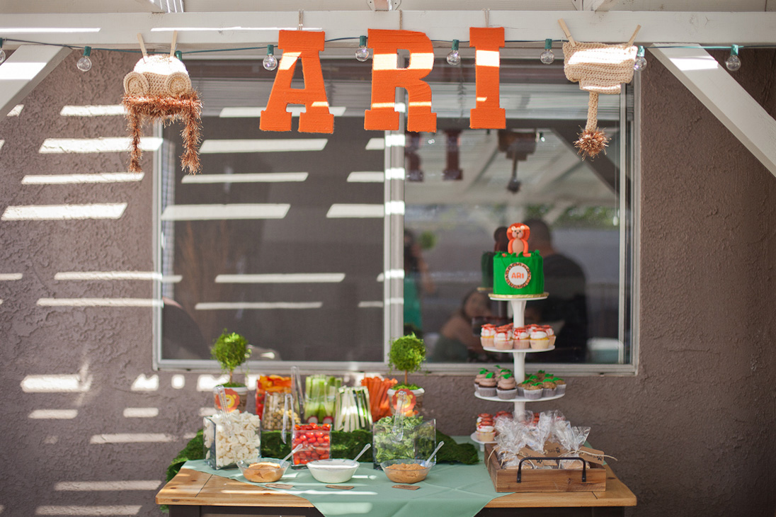 Orange and Green Lion Themed Baby Shower