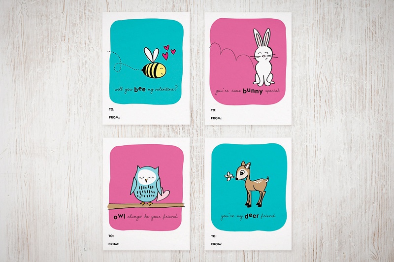 Cuddly Animal Valentine's Day Cards for Kids