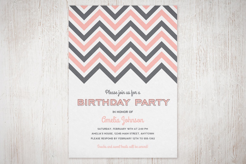 Chevron Birthday Party Invitation