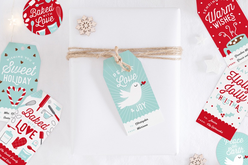 Colorful Illustrated Holiday Gift Tags
