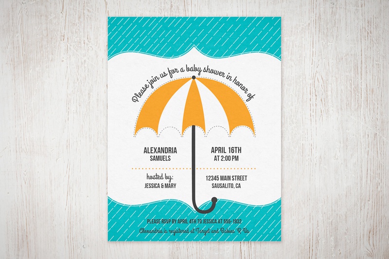 Umbrella Baby Shower Invitation