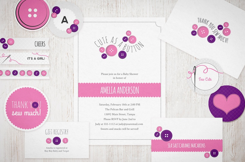 Cute as a Button Printable Suite
