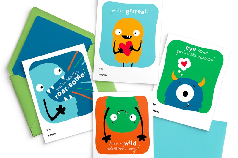 Fun Monster Classroom Valentine's Day Cards