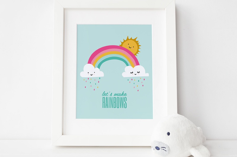 Happy Rainbows Nursery Art Print