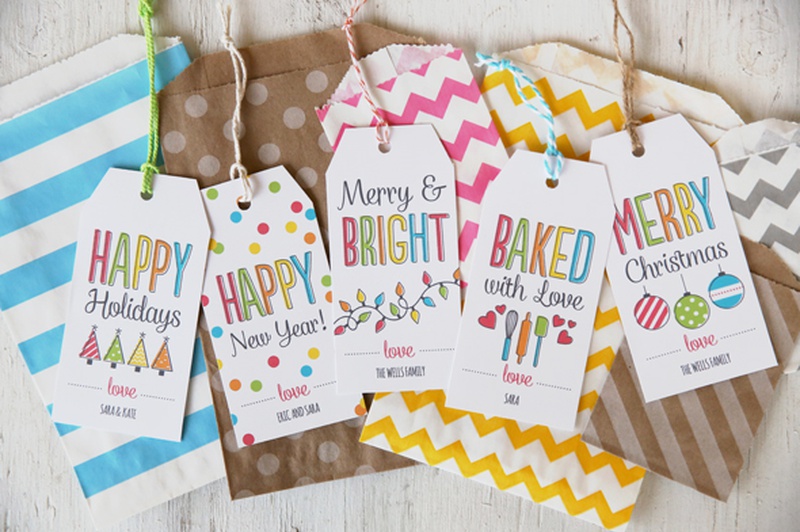 Fun, Bright Holiday Gift Tags