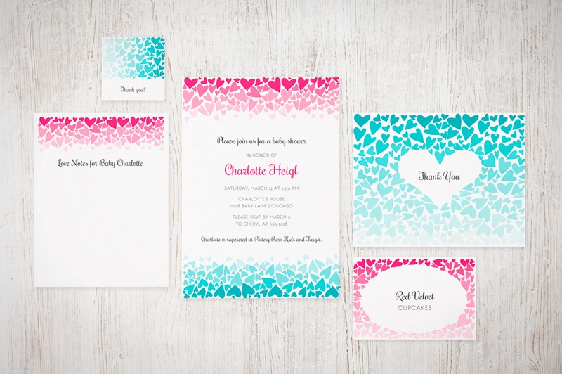 Ombre Hearts Party Suite