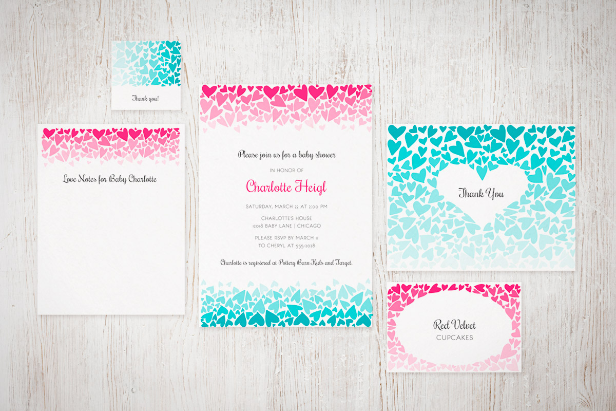 Ombre Hearts Party Suite