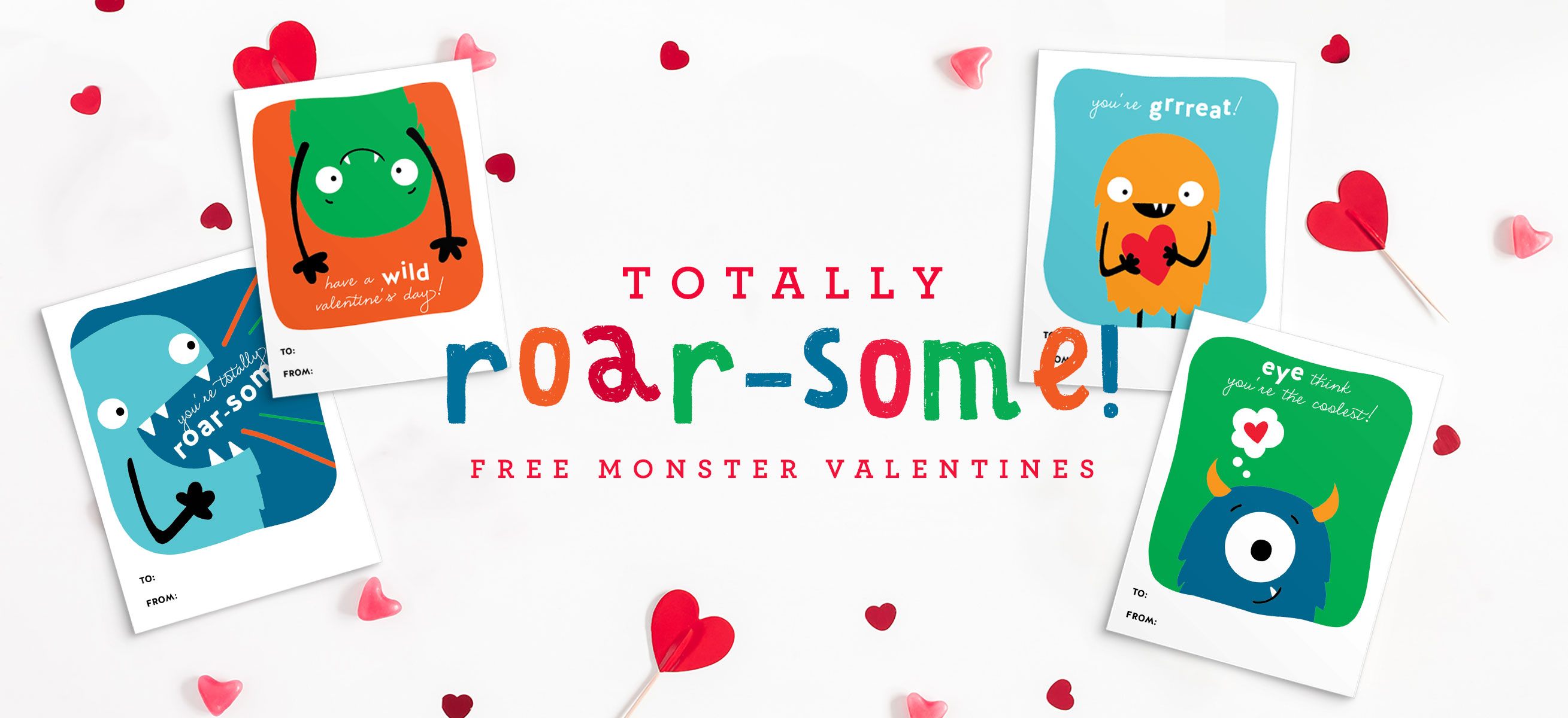 free printable monster valentine's day cards
